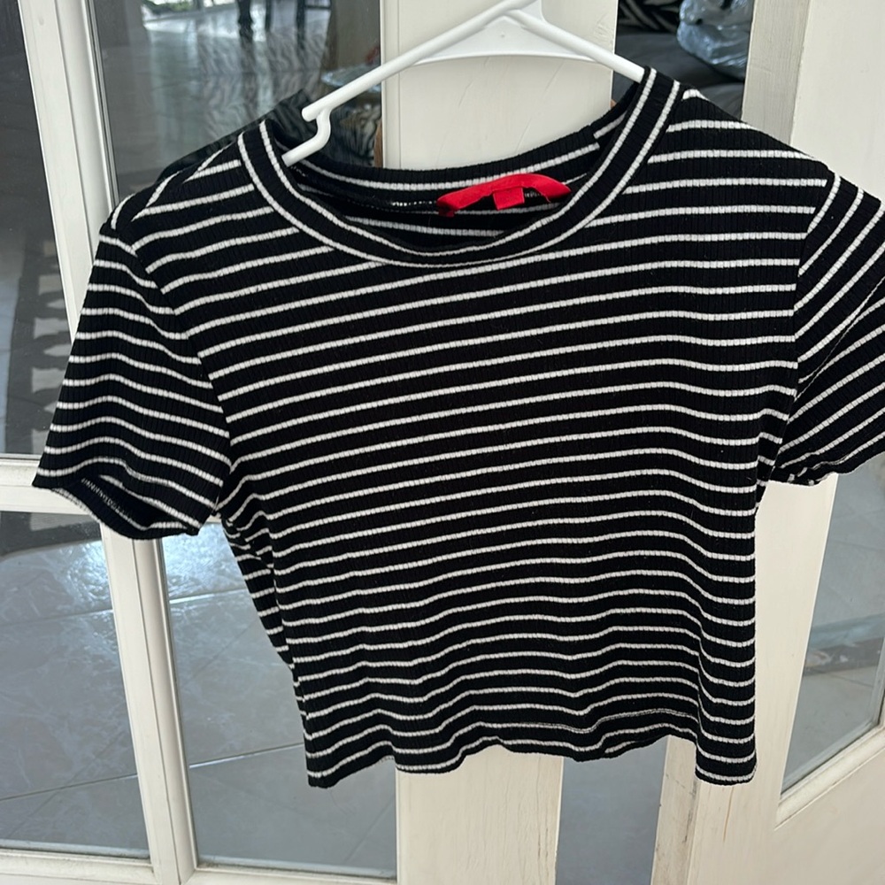 Short sleeve open back top